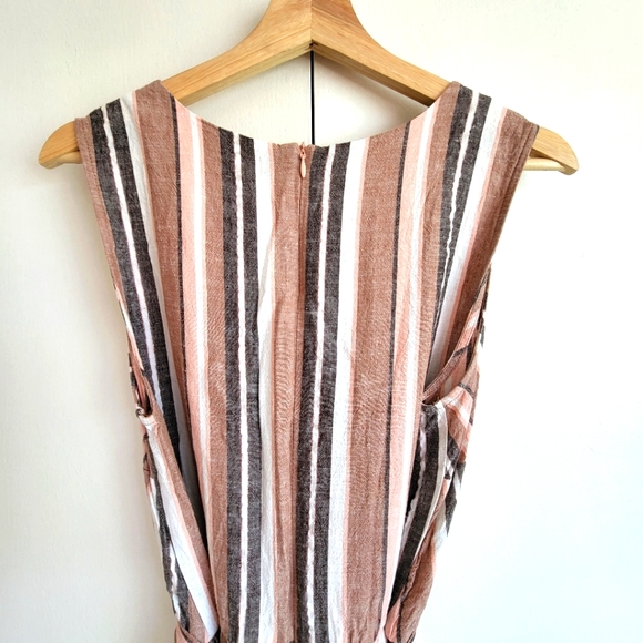 Chloe Rene Summer Boho Jumpsuit Sleeveless Linen Blend Size Petite Large - Picture 6 of 15